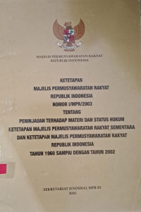 Image of Ketetap MPR RI Nomor I/MPR/2003